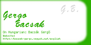 gergo bacsak business card